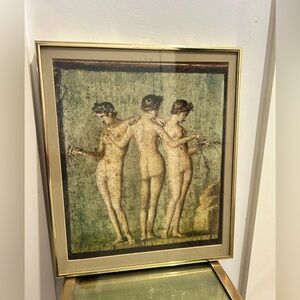 Fresco Framed Print of The Three Graces, Pompeii